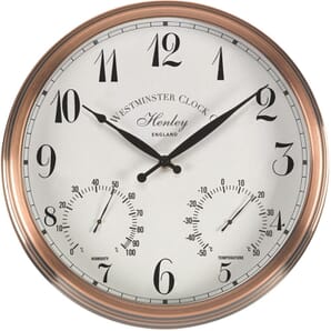 Henley Outdoor Wall Clock with Thermometer 30cm