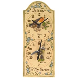 Birdberry Outdoor Wall Clock with Thermometer 30cm