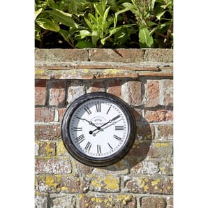 Biarritz Black Silver Outdoor Wall Clock 30cm