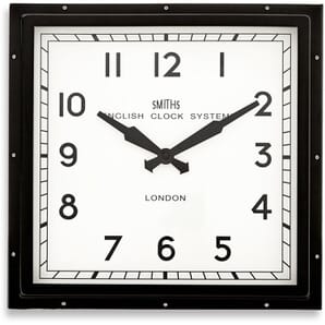 Smiths Square Black Wall Clock 41cm