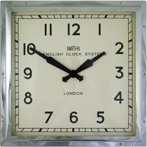 Smiths Square Chrome Wall Clock 41cm