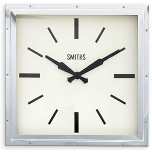 Smiths Square Chrome Wall Clock 41cm