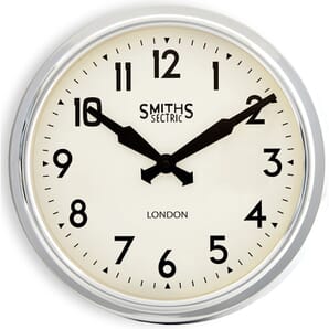 Smiths Retro Retro Arabic Chrome Wall Clock 38cm