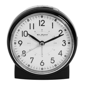 Round Sweep Alarm Clock Black 11cm