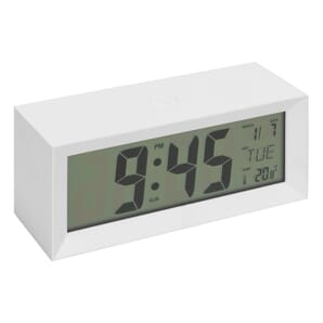 LCD Multifunction Alarm Clock White 5cm