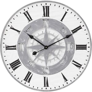 Hometime Metal and Wood Compass Wall Clock 60cm