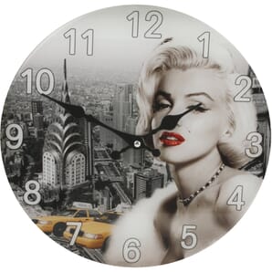 Iconic Collection Glass 30cm Wall Clock - Marilyn Monroe