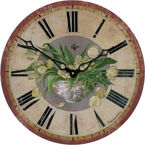 Tulip Motif Wall Clock 36cm