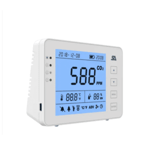 ACCUR8 CO2-6000 CO2 Monitor with Data Logging incl. Temperature & Humidity - Desk or Wall Mounted