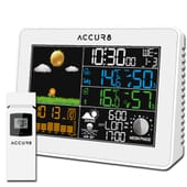 ACCUR8 YD8230A-4UK-WH Official UK Model with MSF Radio-controlled Time, Barometric Pressure Graph, Indoor/Outdoor Temp & Humidity, Sunrise & Sunset