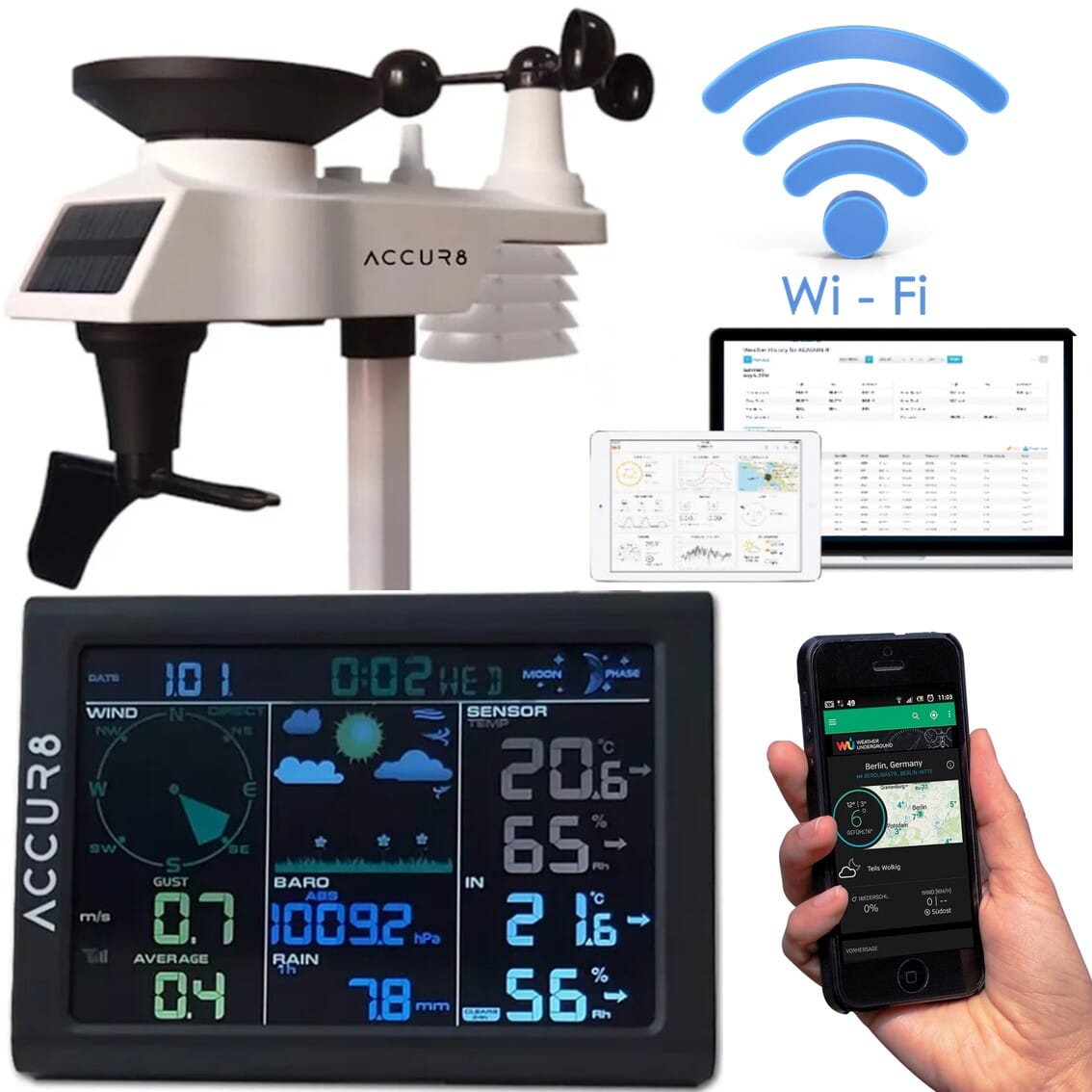 Wifi weather station with camera top