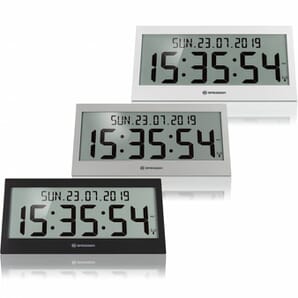 Bresser Jumbo LCD Wall Clock with Day & Date (White)