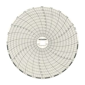 C654 6" (152mm) Chart 24-Hour, 0 to 50 or -50 to 0 F/C