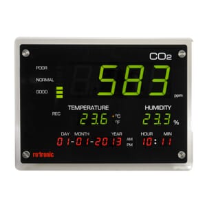 Rotronic wall-mounted CO2 Display with Temperature and Humidity