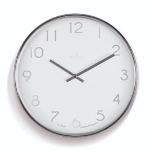 Elma Chrome Effect Case & Hands Wall Clock 25cm