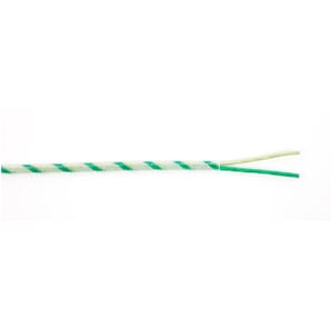 Thermocouple Glassfibre Insulated Flat Pair Cable - Type K, J, T and N / 25m (1/0.315mm)