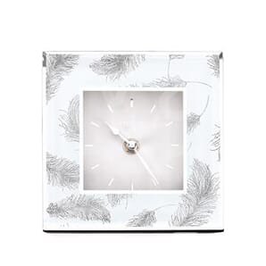 HESTIA® Silver Feathers Mantel Clock