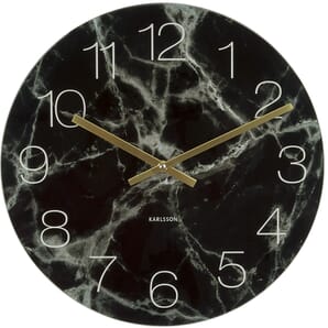 Marble Black Table Clock 17cm