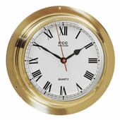 FCC Brass Bulkhead Clock - Marine Quality (20.5cm)