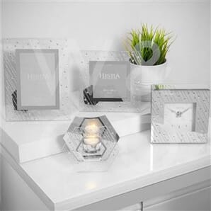 HESTIA® Mirror Glass Raindrop Design Mantel Clock