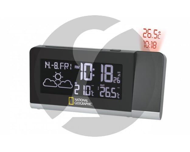 National Geographic Projection Alarm, Alarm Clock With Outdoor Temperature