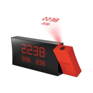 Discontinued: PRYSMA Projection Clock with Indoor / Outdoor Temperature - Red