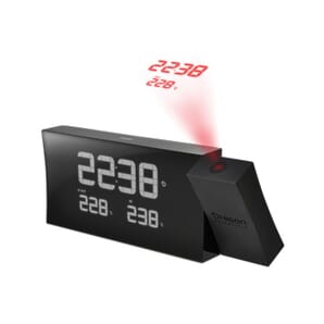 Discontinued: PRYSMA Projection Clock with Indoor / Outdoor Temperature - Black
