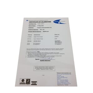 Temperature Humidity CO2 Calibration Certificate