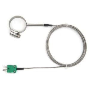 Special Thermocouple Sensor – Type J / Pipe Clamp with Glassfibre SSOB Lead and Miniature Plug