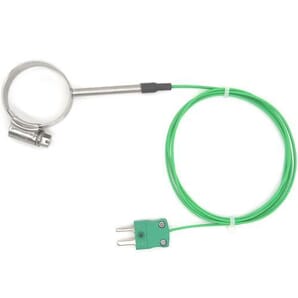 Special Thermocouple Sensor – Type K / Pipe Clamp with PFA Lead and Miniature Plug