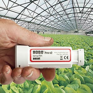HOBO U23-001 Pro V2 in greenhouse