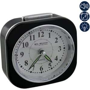 Oblong Alarm Clock Sweep Snooze Light - Black 8cm