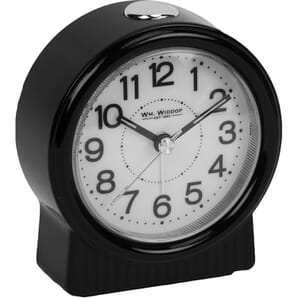 Round Alarm Clock - Sweep/LED - Black 9.5cm