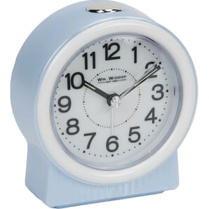 Round Alarm Clock - Sweep/LED - Blue 9.5cm