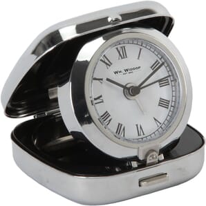 Metal Fold up Alarm Clock Roman White Dial 6.5cm