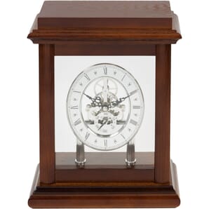 Skeleton Movement Wooden Mantel Clock  26cm