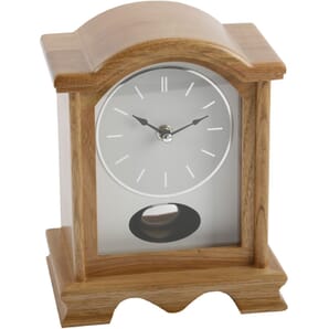 Broken Arch Pendulum Mantel Clock Oak Effect 16.5cm