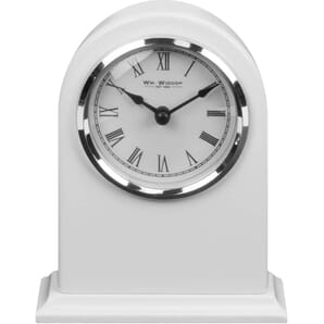 High Gloss White Arched Mantel Clock 13cm
