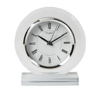 Round Glass Mantel Clock 17cm
