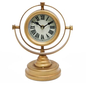Gold Compass Style Mantel Clock 25cm
