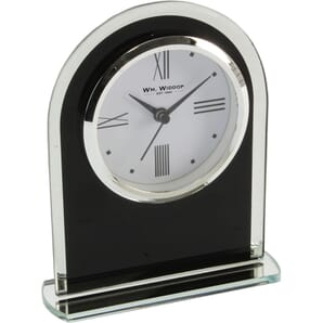 Black & Clear Arched Mantel Clock 12.5cm