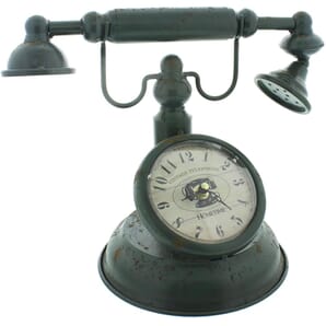 Metal Mantel Clock - Old Fashioned Telephone 31cm
