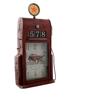 Metal Mantel Clock - Petrol Pump 17cm