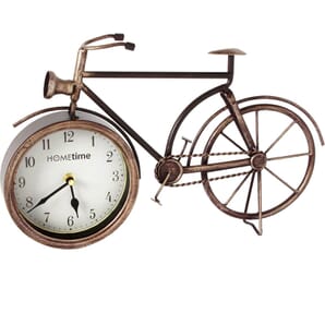 Metal Mantel Clock - Bicycle Arabic Dial 38.5cm