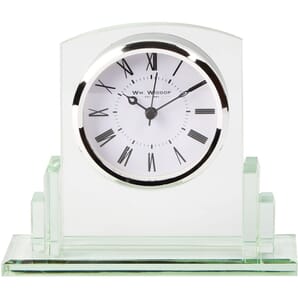 Square Glass Mantel Clock 16.5cm