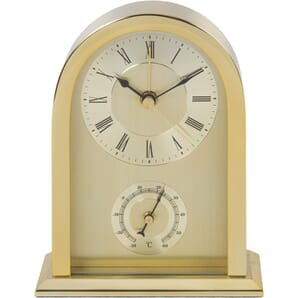 Arched Mantel Clock Gold Aluminium Case 11cm