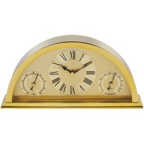 Gold Aluminium Crescent Shaped Mantel Clock 20cm