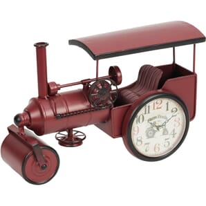 Mantel Clock Red Steam Roller 32cm