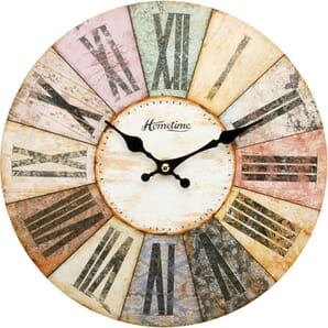 Distressed Wall Clock Roman Dial Multi Colour 30cm