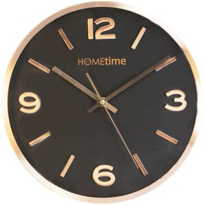 Aluminium Wall Clock Copper Finish Black Dial 30cm